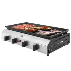 Rootz Gas Grill 4 Burner - Portable BBQ - Outdoor Cooking - Easy Cleaning - 77cm x 44.5cm x 19cm - Party Ready Solution