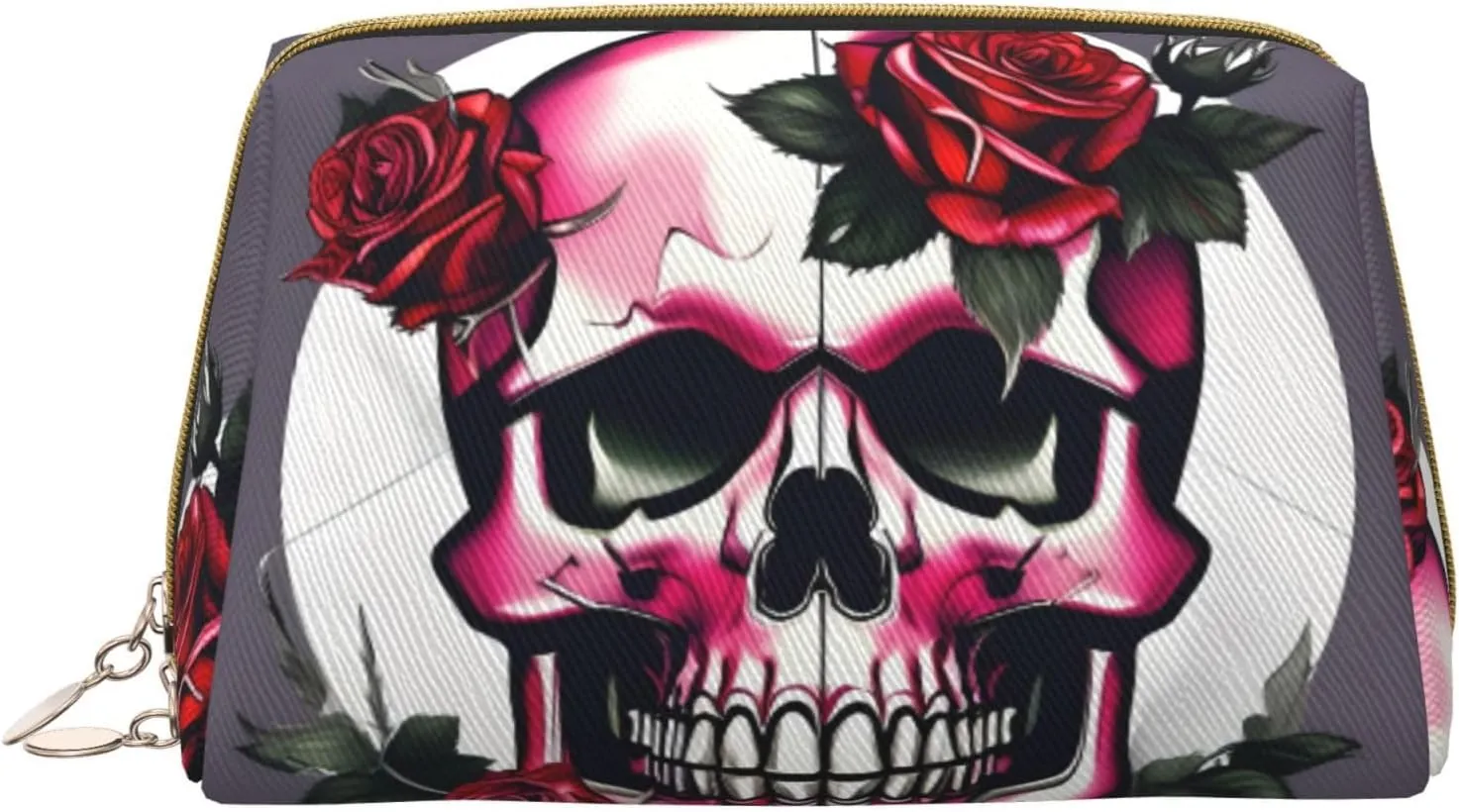 Rose Skull Toiletry Pouch, Travel-Friendly Makeup Organizer For Makeup Brushes, Lipsticks