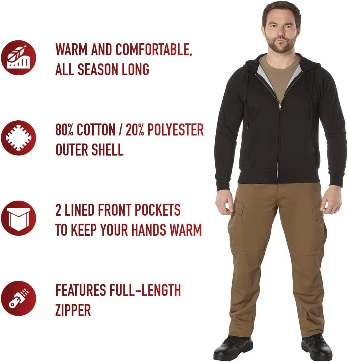 Rothco Thermal Lined Zipper Hoodie