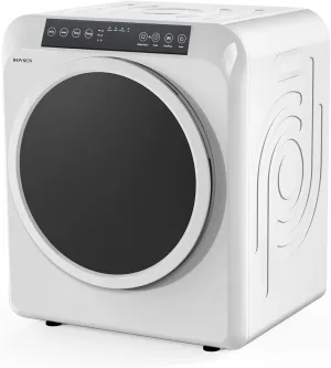 ROVSUN 13.2LB Portable Clothes Dryer, 3.5 Cu.Ft High End Front Load Tumble Laundry Dryer with LCD Touch Screen, Stainless Steel Tub for Apartment, Home, Dorm-110V, Classic White