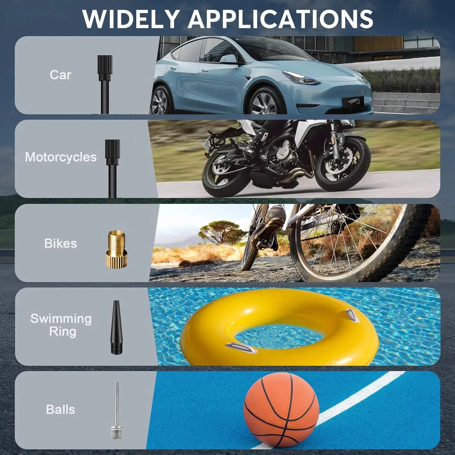 RUGGEDXGEAR | PORTABLE SMART AIR PUMP PRO - 5-IN-1 DIGITAL TIRE INFLATOR | AUTOMOTIVE & CYCLING ESSENTIAL