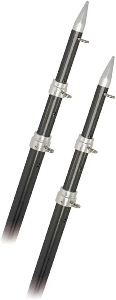 Rupp 15' Telescopic Carbon Fiber Outrigger Poles 1.5" - Silver