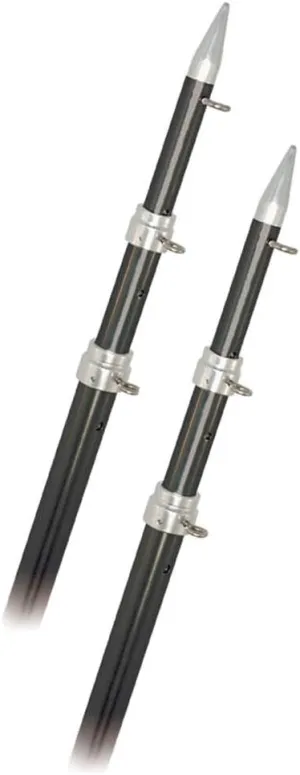 Rupp 15' Telescopic Carbon Fiber Outrigger Poles 1.5" - Silver