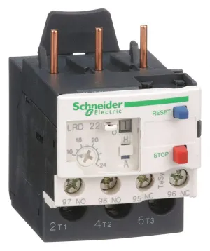 Schneider Electric IEC Style Overload Relay, 16.0 to 24.0A, 3 Poles, Manual Reset, Trip Class: 10