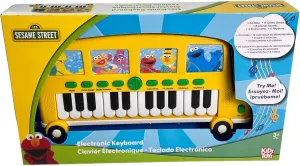 Sesame Street Bus Electronic Keyboard - Learn to Play Piano Music Education for Kids and Preschoolers Ages 3 