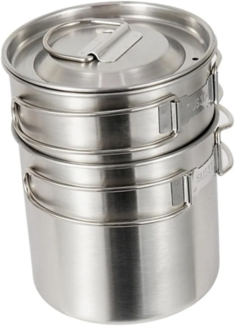 Set of 2 Foldable Camping Cups Large Capacity Stainless Steel Cup Ideal for Hiking Backpacking and