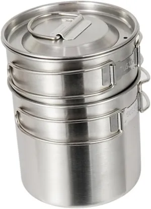Set of 2 Foldable Camping Cups Large Capacity Stainless Steel Cup Ideal for Hiking Backpacking and