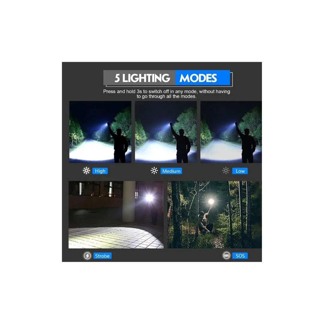 Shadowhawk Led Torch Light Rechargeable Torch Light for Trekking Hunting Emergency