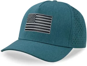 SHOHELL American Flag Hat, 5 Panel Trucker Hat, Water Resistant Baseball Cap, Adjustable Snapback Hats, Fishing and Golf Hat