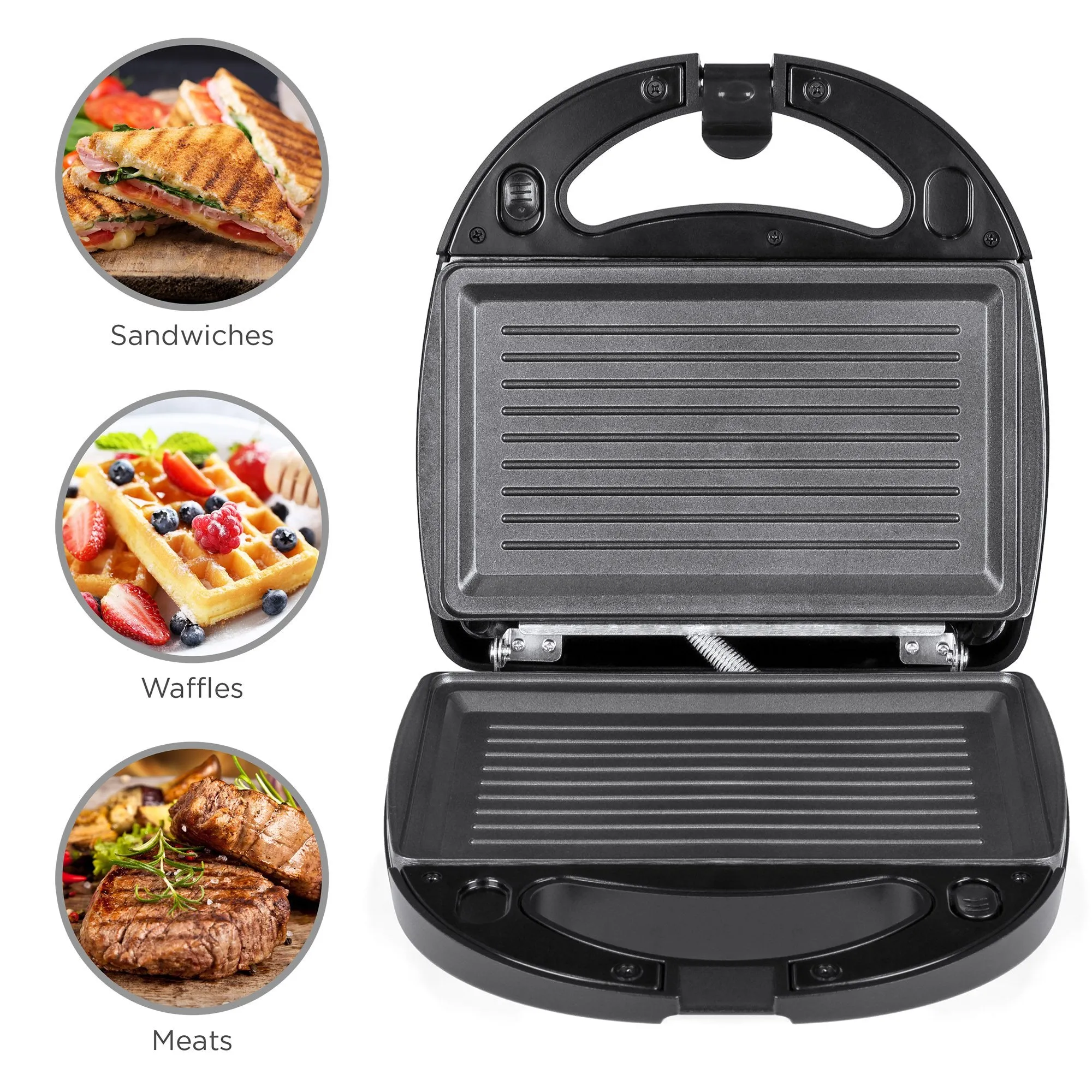 Shut Dishwasher Press Down 750W Value-packed Maker 3-in-1 Auto Safe Automation-ready Sandwich