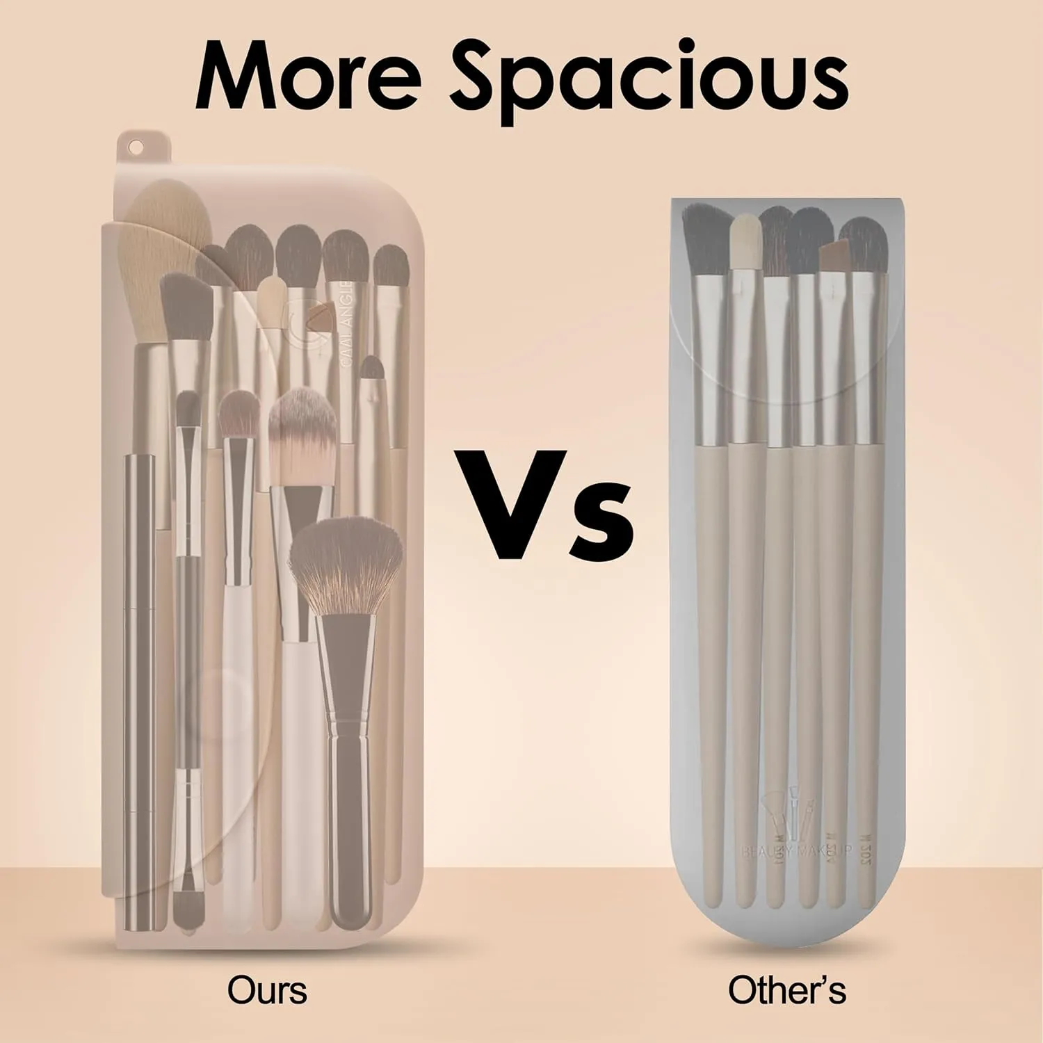 Silicone Makeup Brush Holder And Beauty Sponge Case, Travel Makeup Brush Case With Magnetic Closure, Makeup Sponge Holder 2 In 1 Stand Storage For Quick Drying Khaki