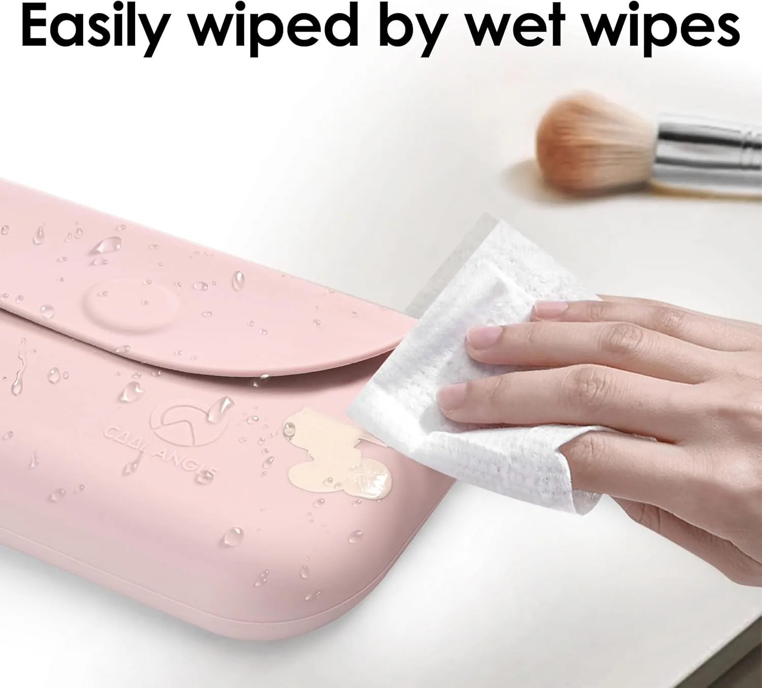 Silicone Makeup Brush Holder And Beauty Sponge Case, Travel Makeup Brush Case With Magnetic Closure, Makeup Sponge Holder 2 In 1 Stand Storage For Quick Drying Khaki