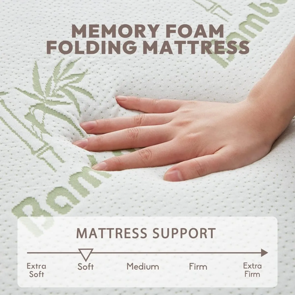 SINWEEK Memory Foam Folding Mattress with Storage Bag, 4 Inch Foldable Mattress Trifold Mattress Topper, CertiPUR-US Certified Floor Mattress Guest Bed with Cooling Cover &Waterproof Lining