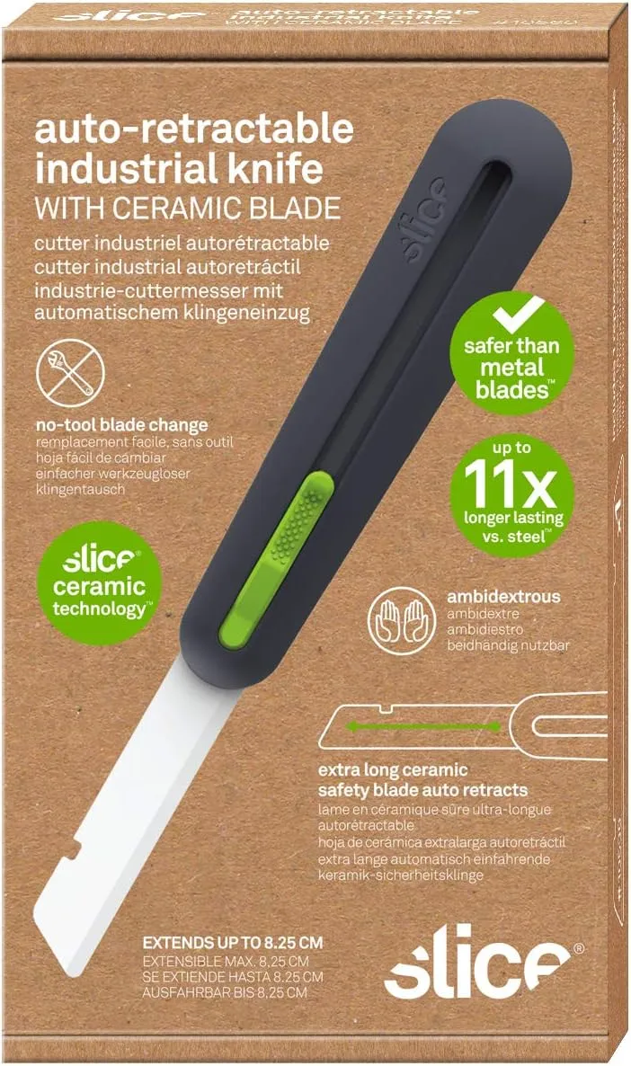 Slice 10560 3" Extra Long Insulation Foam Tool, Designed for Foam Cutting, Finger Friendly, Ceramic Blade, Automatically Retracts