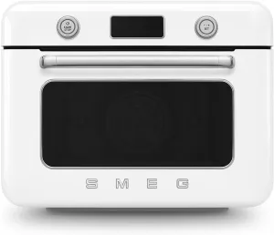 SMEG COF01Countertop Combi Oven - Multi-Function Grill, Air Fry, Steam, Bake, Convection, Defrost, and Warm, 10 Cooking Functions - Made In Italy (White)