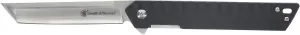 Smith & Wesson 24/7 8.25in Stainless Steel Ultra-Glide Folding Knife with 3.5in Tanto Blade and G10 Handle for Outdoor, Tactical, Survival and EDC, Black