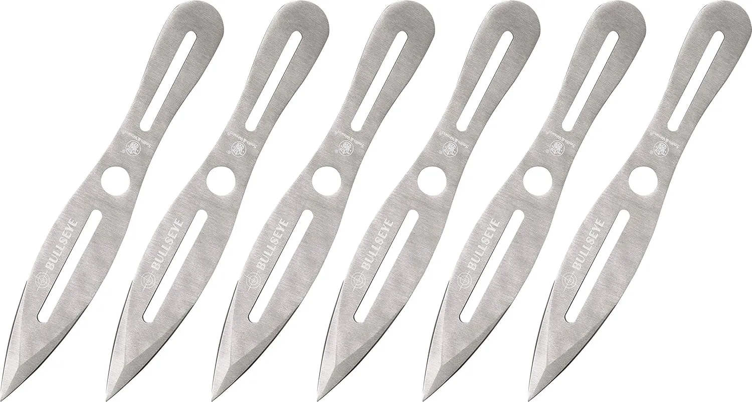 Smith & Wesson Bullseye Throwing Products with Full Tang Stainless Steel Design and Protective Nylon Sheaths for Recreation and Competition