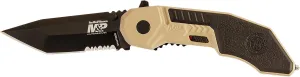 Smith & Wesson M&P SWMP3BSD 7.1in S.S. Assisted Folding Knife with 2.8in Serrated Tanto Blade and Aluminum Handle for Outdoor, Tactical, Survival and EDC