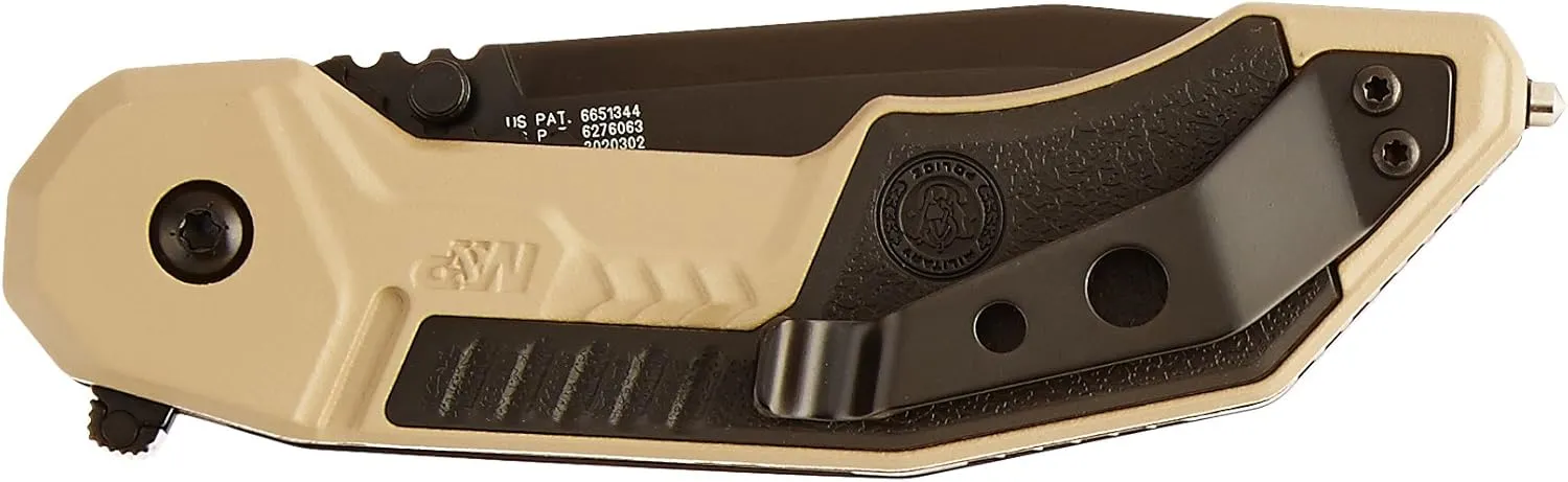 Smith & Wesson M&P SWMP3BSD 7.1in S.S. Assisted Folding Knife with 2.8in Serrated Tanto Blade and Aluminum Handle for Outdoor, Tactical, Survival and EDC