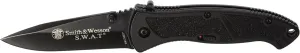 Smith & Wesson SWATMB 7.5in High Carbon S.S. Assisted Opening Knife with 3.2in Drop Point Blade and Aluminum Handle for Outdoor, Tactical, Survival and EDC,Black