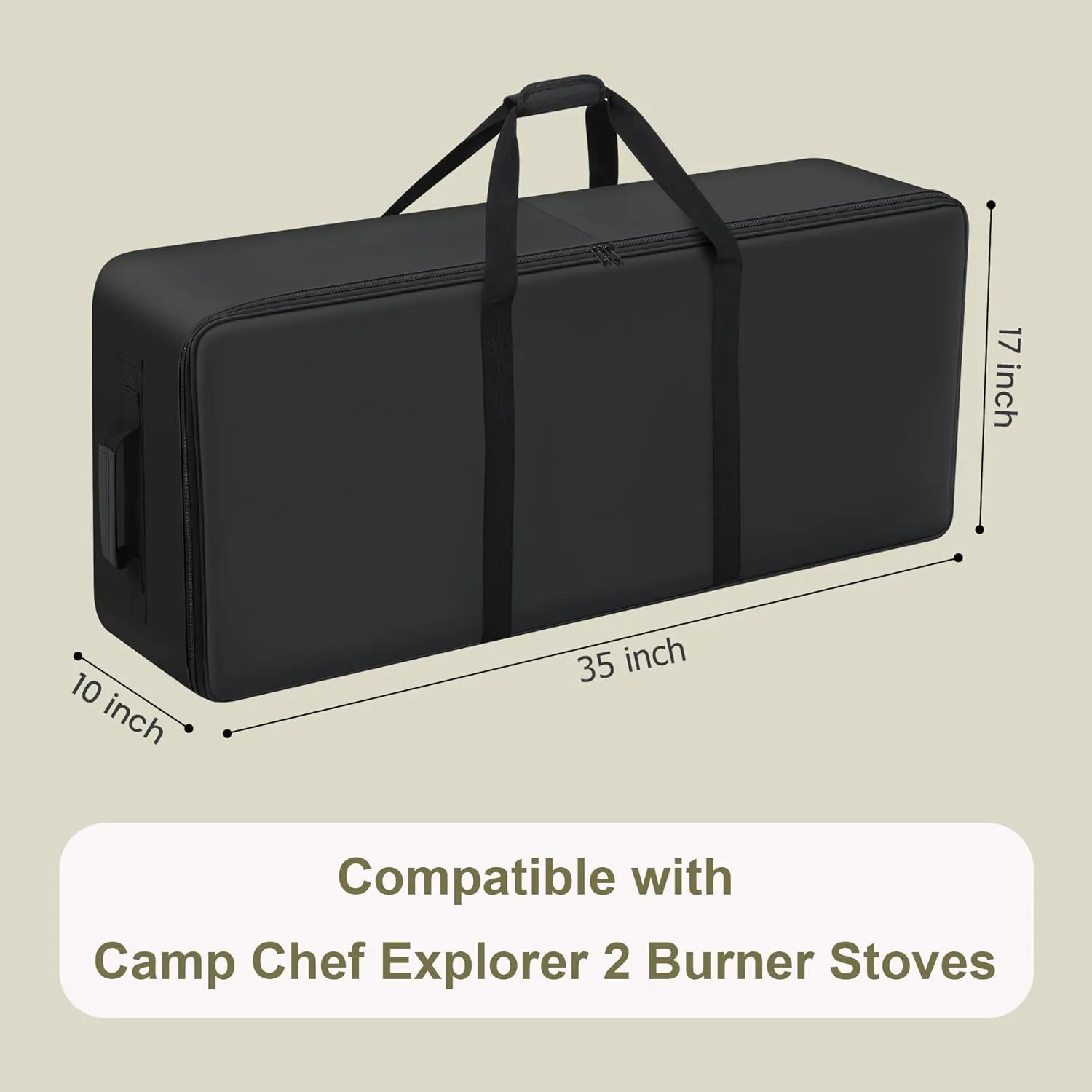 Soft Rolling Carry Bag Compatible with Camp Chef Explorer 2 Burner Stove, Foldable Camping Storage Bag with Wheels, Camping Accessory Cover