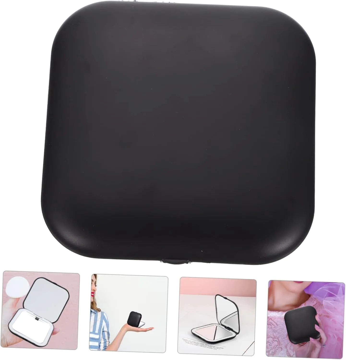 SOIMISS 3pcs Compact Led Makeup Mirror for Travel Lightweight Folding Cosmetic Mirror Elegant Design for Home School and Picnics Handheld Vanity Accessory