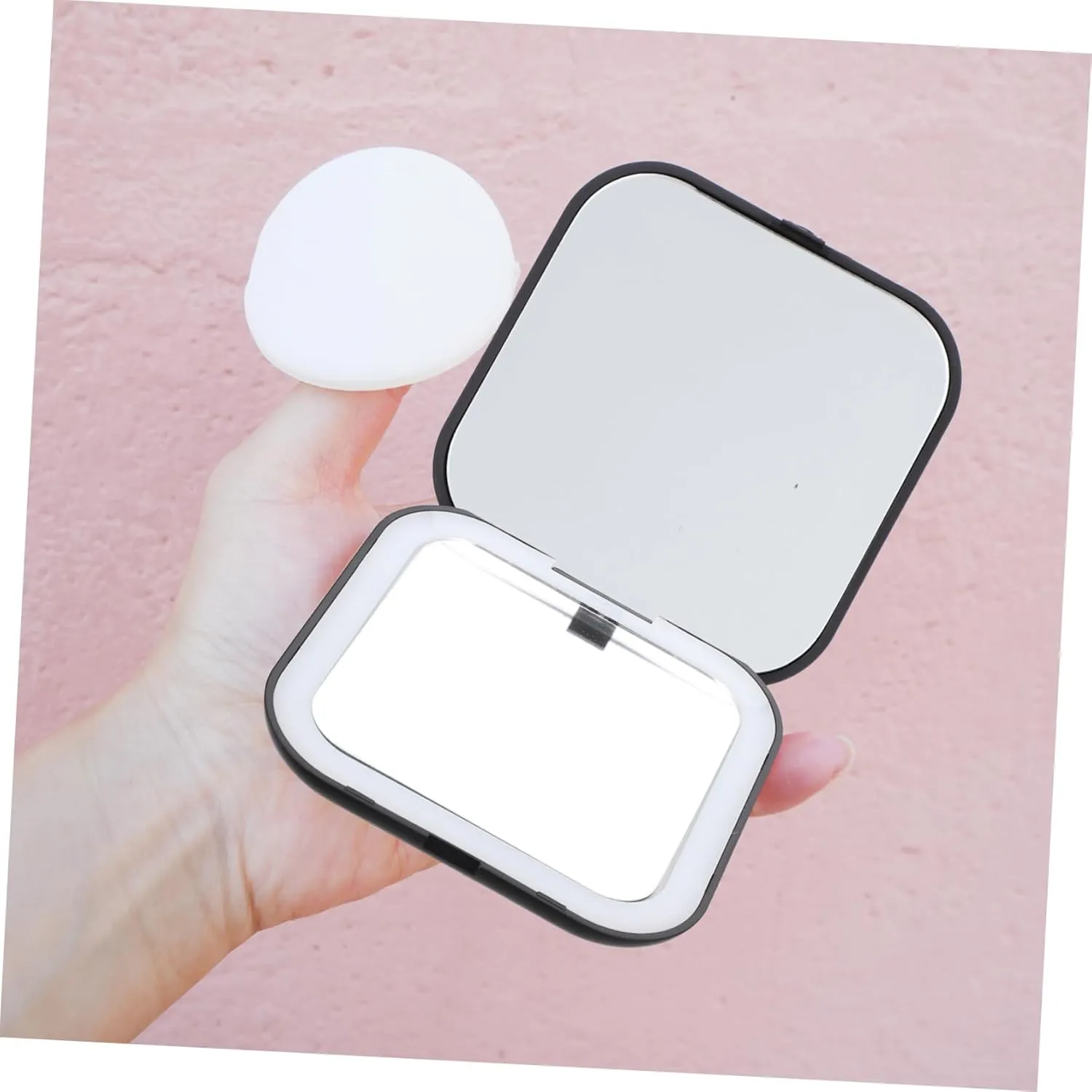 SOIMISS 3pcs Compact Led Makeup Mirror for Travel Lightweight Folding Cosmetic Mirror Elegant Design for Home School and Picnics Handheld Vanity Accessory