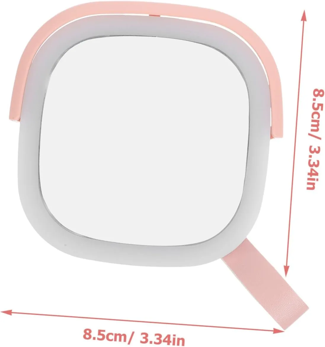 SOIMISS Rechargeable Portable Makeup Mirror with LED Light Handheld Compact Folding Design for Travel Charging High Definition Surface for Reflection Lightweight and Practical