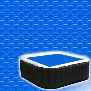 Solar Bubble Hot Tub Spa Cover for 4.5 x 4.5 FT Square Inflatable Swimming Pool Blanket Thermal Floating Insulation 16 Mil Bubble Solar Covers for Indoor Outdoor Spa Hot Tub Wrap Covers