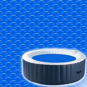 Solar Bubble Hot Tub Spa Cover for 4.7FT Round Circle Inflatable Swimming Pool Blanket Thermal Floating Insulation 16 Mil Bubble Solar Covers for Indoor Outdoor Spa Hot Tub Wrap Covers