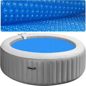 Solar Hot Tub Spa Bubble Cover Blanket for 6 7 Ft Round Inflatable Hot Tub Spa Pool Thermal Insulation Floating Bubble Wrap Covers Blankets(6 Ft)
