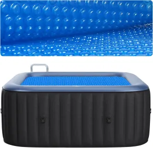 Solar Hot Tub Spa Bubble Cover Blanket for 6 7 Ft Square Inflatable Hot Tub Spa Pool Thermal Insulation Floating Bubble Wrap Covers Blankets(6 x 6 FT)
