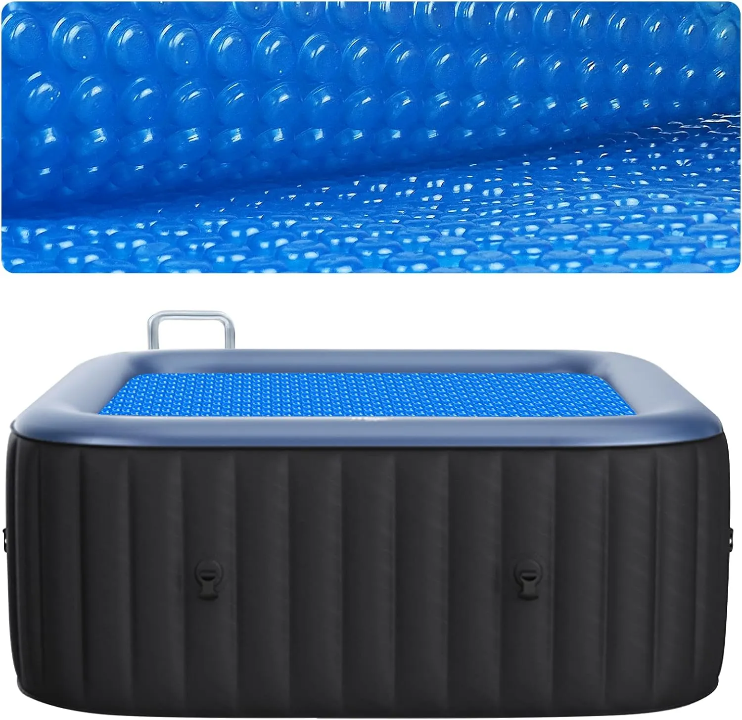 Solar Hot Tub Spa Bubble Cover Blanket for 6 7 Ft Square Inflatable Hot Tub Spa Pool Thermal Insulation Floating Bubble Wrap Covers Blankets(6 x 6 FT)