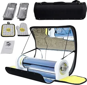 Solar Oven Solar BBQ Cooker Compact Sun Oven 4.5L Large Capacity Camp Stove Portable BBQ Grill for Outdoor Travel Camping Backpacking Family Party