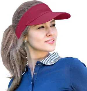 Solaris Wide Brim Sun Visor Sports Twill Plain Hat, Adjustable Strap for Men Women Outdoor Golf Tennis Running Hiking
