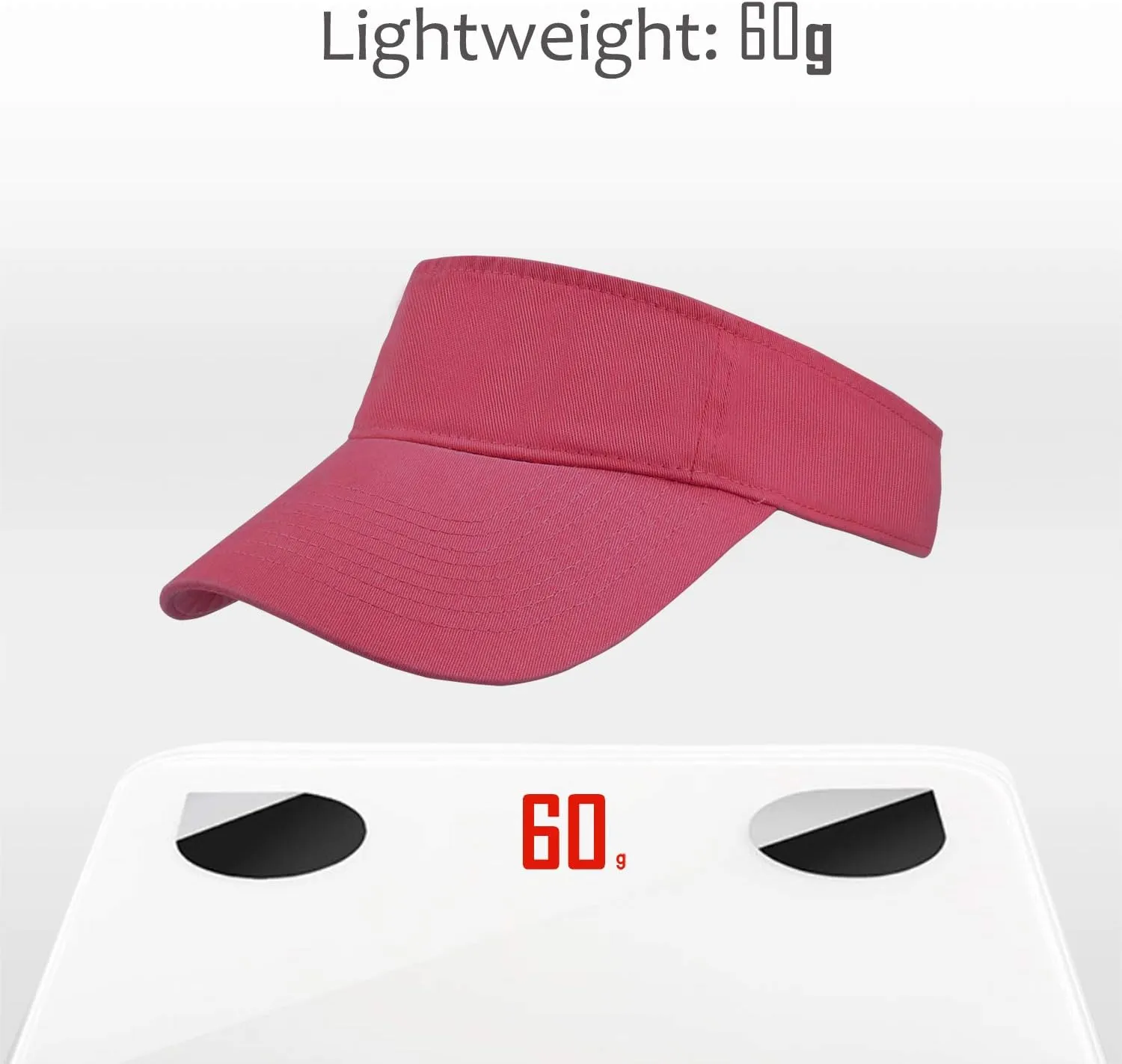 Solaris Wide Brim Sun Visor Sports Twill Plain Hat, Adjustable Strap for Men Women Outdoor Golf Tennis Running Hiking