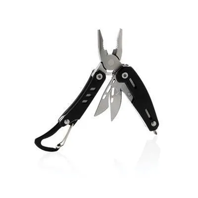 SOLID MINI MULTI TOOL with Carabiner in Black