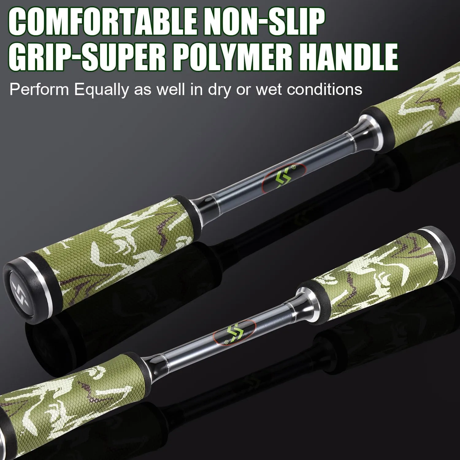 Sougayilang BD Fishing Rod and Reel Combos, Spinning & Casting Fishing Combo,30Ton 24Ton Graphite 2 Pc Fishing Poles with SuperPolymer Handle, “S” Style Hook Keeper(1 Pack)