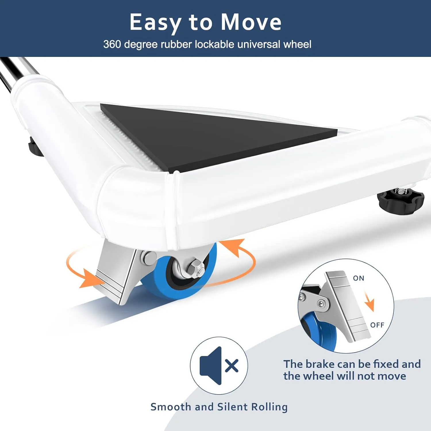 SPACECARE Mini Fridge Stand Furniture Dolly Mobile Roller with 4 Locking Wheels-Base Adjustable Refrigerator Washing Machine Stand Moving Cart- Appliance Dolly Cart Roller Pedestal- White