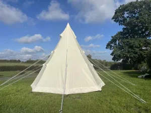 Spacious 4-Season Glamping Tent for Family Camping and Outdoor Adventures, Durable Cotton Canvas, Lightweight Aluminum Frame, 9.85ft