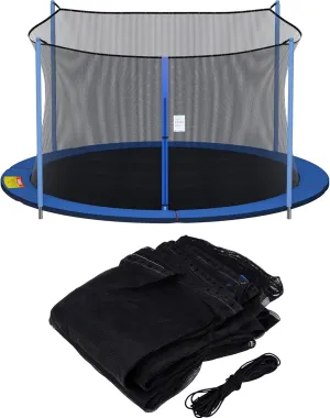 SPORTYOUTH Trampoline Netting Replacement for 6 Straight Poles 12ft 13ft 14ft 15ft Round Frame Trampolines, Safety Enclosure Net Breathable Weather & UV Resistant with Adjustable Straps, NET ONLY