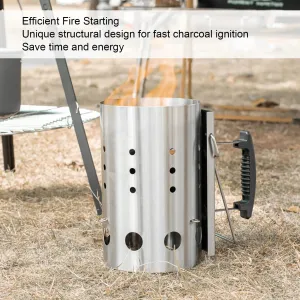 Stainless Steel Charcoal Chimney Starter for Barbecue and Camping
