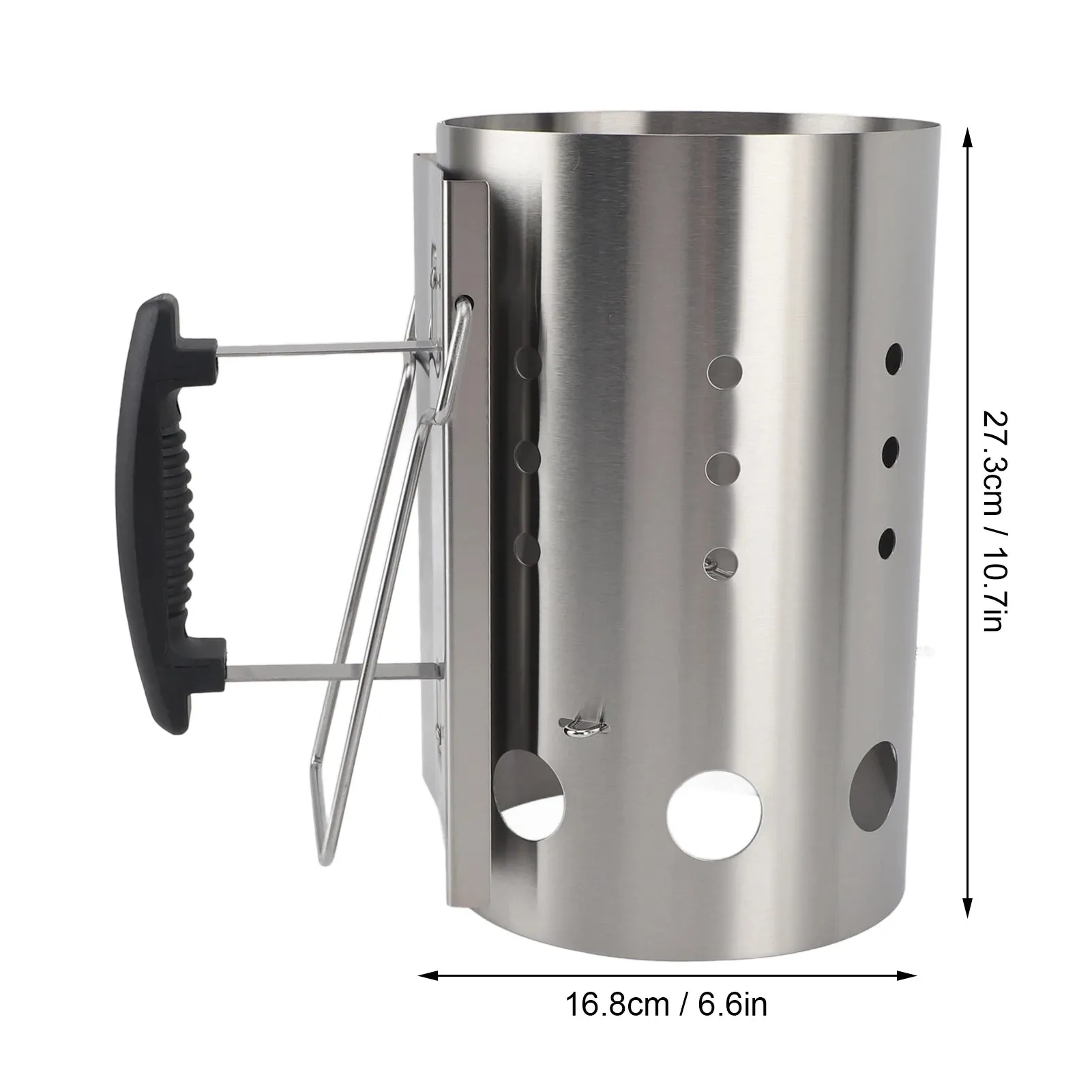 Stainless Steel Charcoal Chimney Starter for Barbecue and Camping