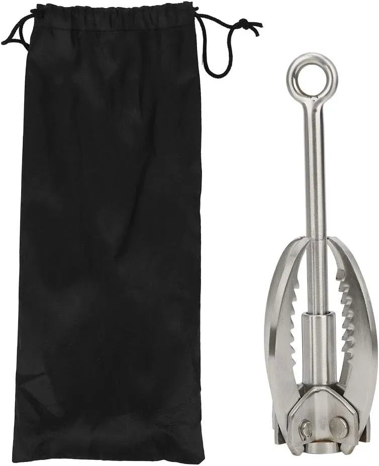 Stainless Steel Grappling Hook, 4 Claws Folding Design for Rock Climbing, Outdoor Survival Tool, Strong and Sturdy for Mountaineering Adventure and Rescue Activities