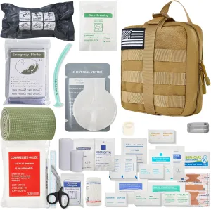 STAMEN IFAK Trauma Kit - Include 36" Splint, Tourniquet, Emergency Bandage, Gauze - Tactical First Aid Kit Molle Pouch for Military, Combat, Car, Travel, Camping, Hiking, Severe Bleeding Control