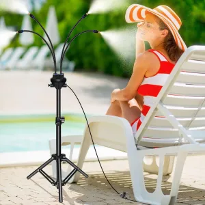 Standing Misters for Outside Patio – 3.6 FT Adjustable Height Stand Misting System for Outdoor Cooling, Portable Water Mister for Mist Playing, Backyard, Porch & Sprinkler