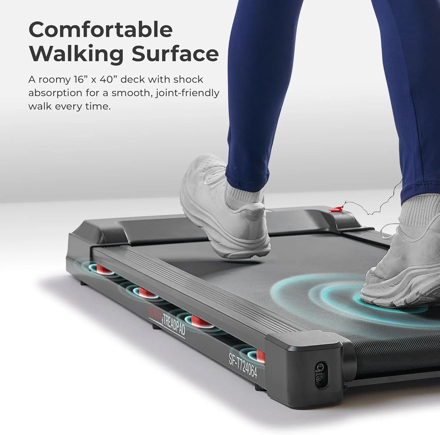 Sunny Health & Fitness Smart WiFi Treadmills – Compact, Foldable, Portable, Under Desk & Incline Options (Manual & Auto), Brushless Motor, & Bluetooth SunnyFit App, LED Display, Shock Absorption