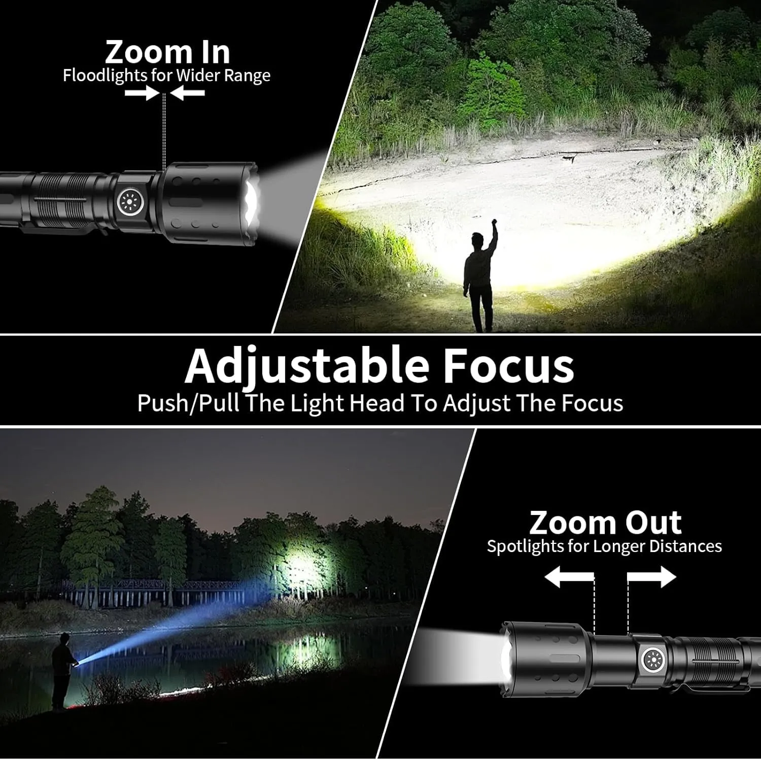 Super Bright & Rechargeable Flashlight – High-Powered FlasAhlights, Memory Function, 6 Modes, IPX5 Waterproof | Compact LED Light for Emergency, Outdoor & Home Use-2PCS
