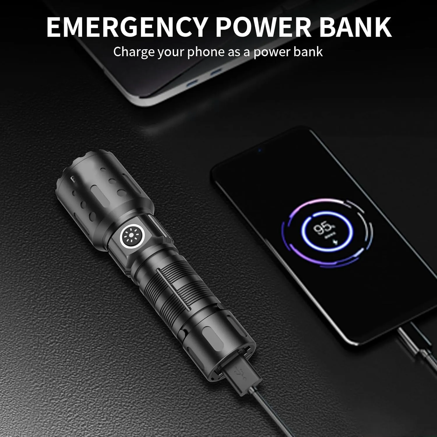 Super Bright & Rechargeable Flashlight – High-Powered FlasAhlights, Memory Function, 6 Modes, IPX5 Waterproof | Compact LED Light for Emergency, Outdoor & Home Use-2PCS