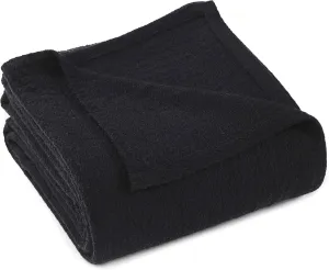 Superior Waffle Weave Cotton Blanket, for Picnic, Beach, Traveling or Camping, Comfy Blanket, Bedroom Decor, Essentials, Cover for Bed, Couch, Lounging, Honeycomb Knit, Full/Queen, Black